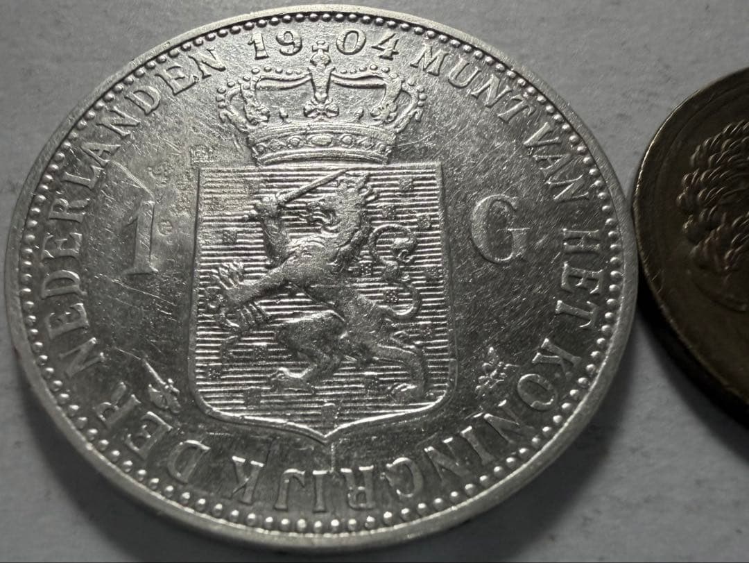 ケ*チ様 1904年オランダ　ウィルヘルミナ女王 1グルデン銀貨