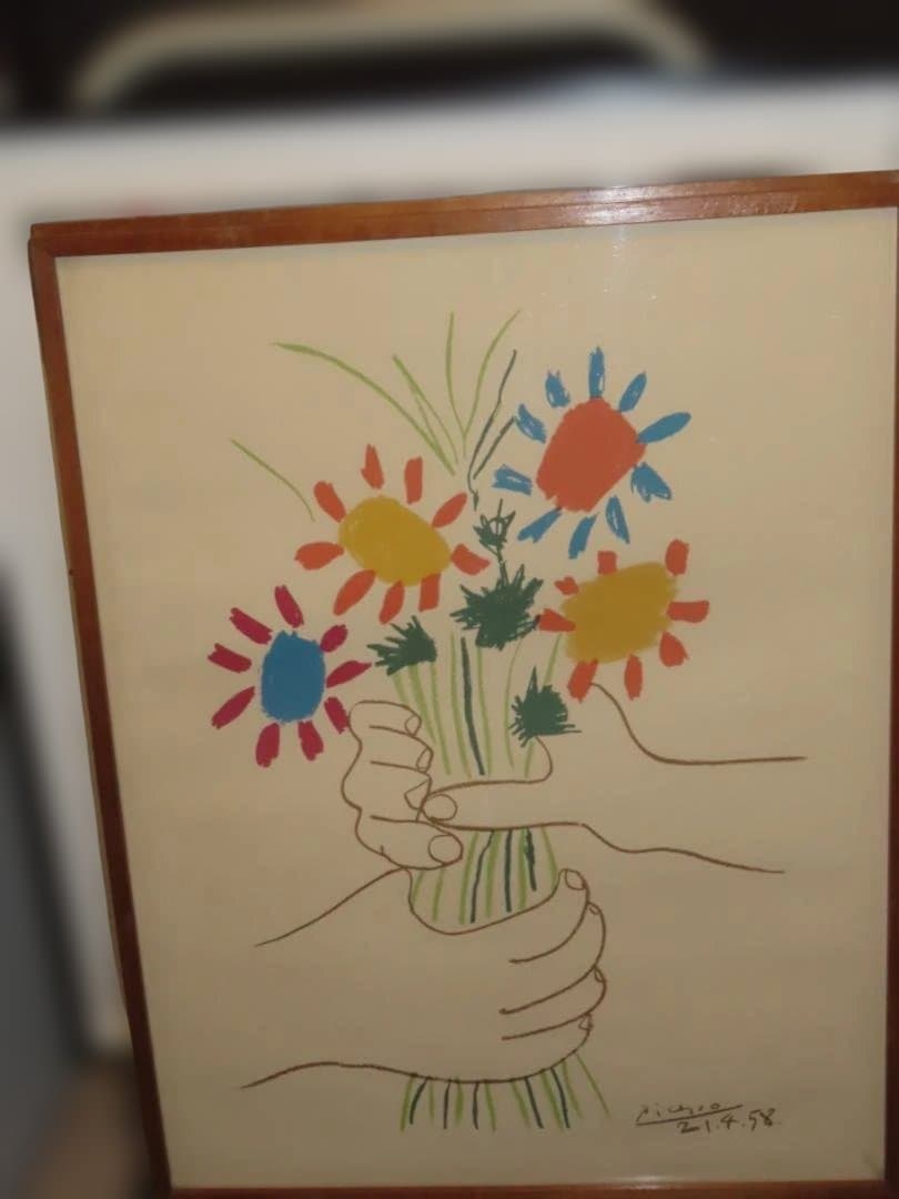 パブロ・ピカソ作品 花束を持つ手 輪舞　2作品　edition　サインなし
