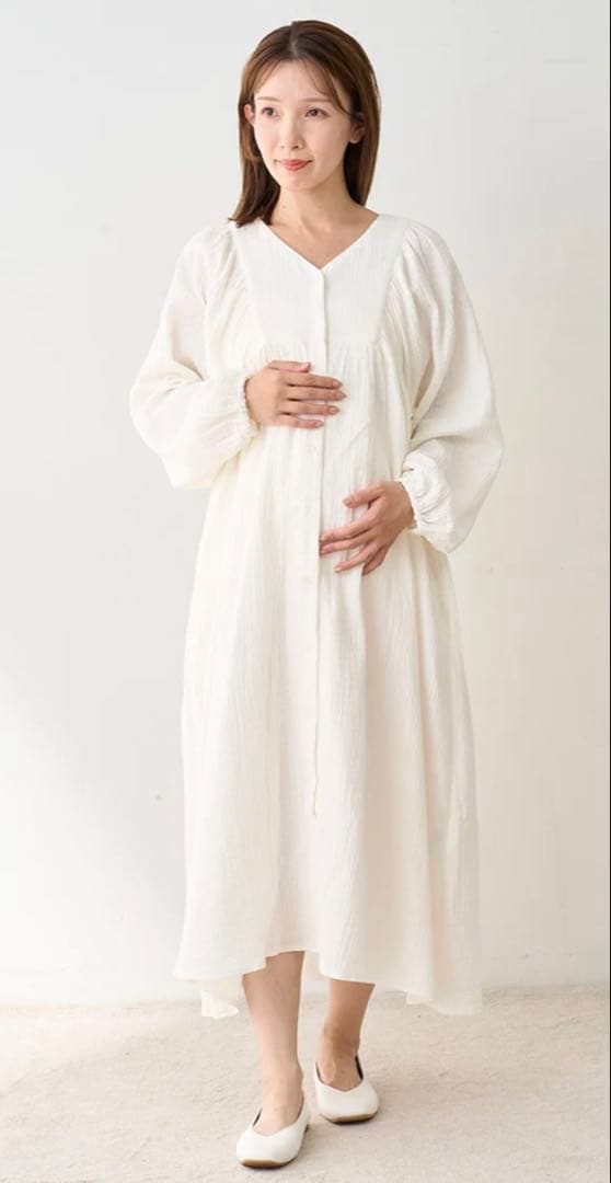 【新品・未使用】gelato pique マタニティガーゼワンピース（ミント）