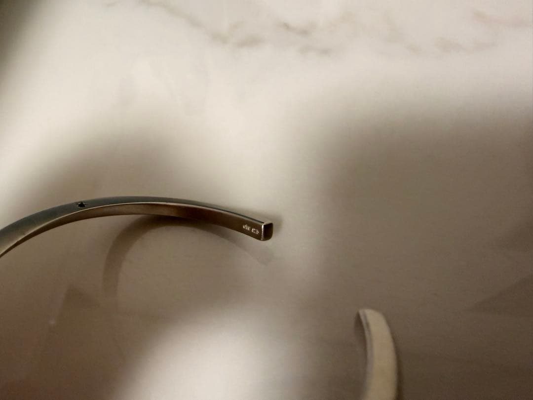 eteシルバー925 オープンバングル ブラックダイヤモンド