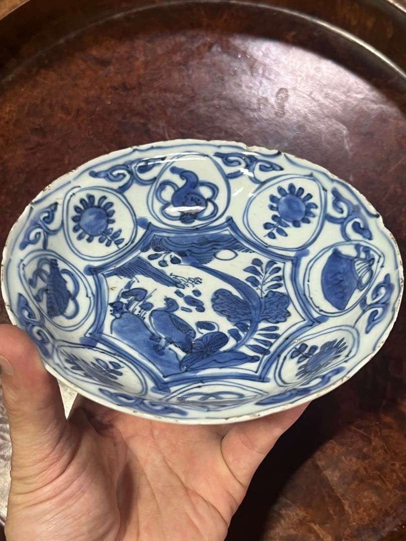 古染付　水鳥　民藝　民芸　虫喰い　芙蓉手　古伊万里　染付　膾　景徳鎮　くらわんか