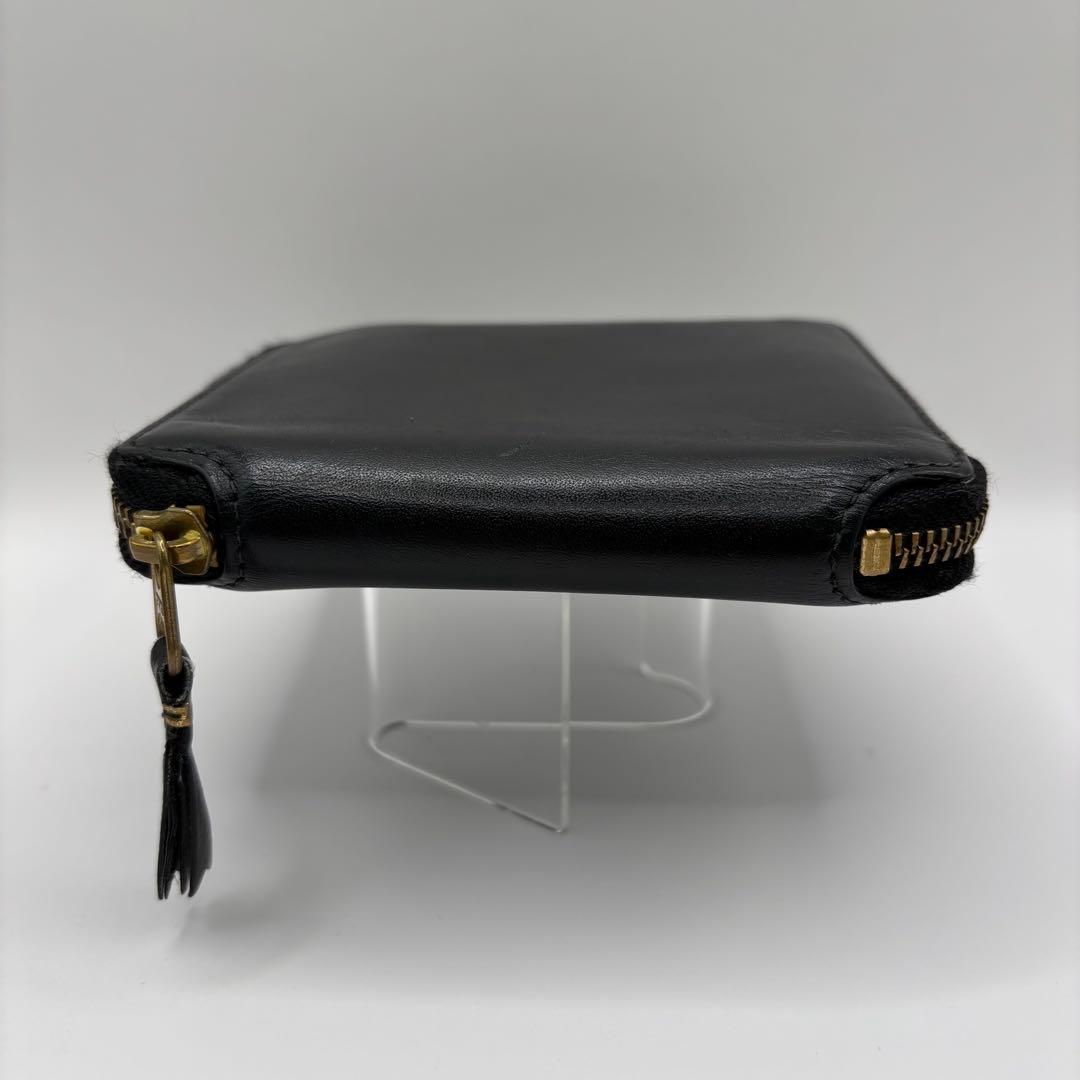 美品　comme des garcons 二つ折り財布　ブラック　ラウンドジップ