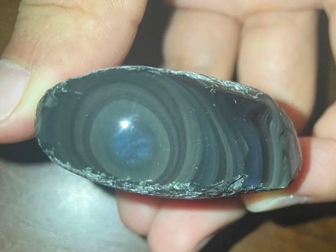 研磨品　十勝石玲瓏　イエロー、グリーン、ブルー、他　レインボーオブシディアン