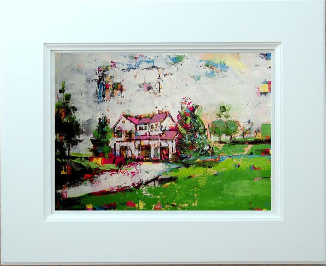 油絵 菅家令子 絵 絵画 インテリア 額付(白) uF6-060704 風景