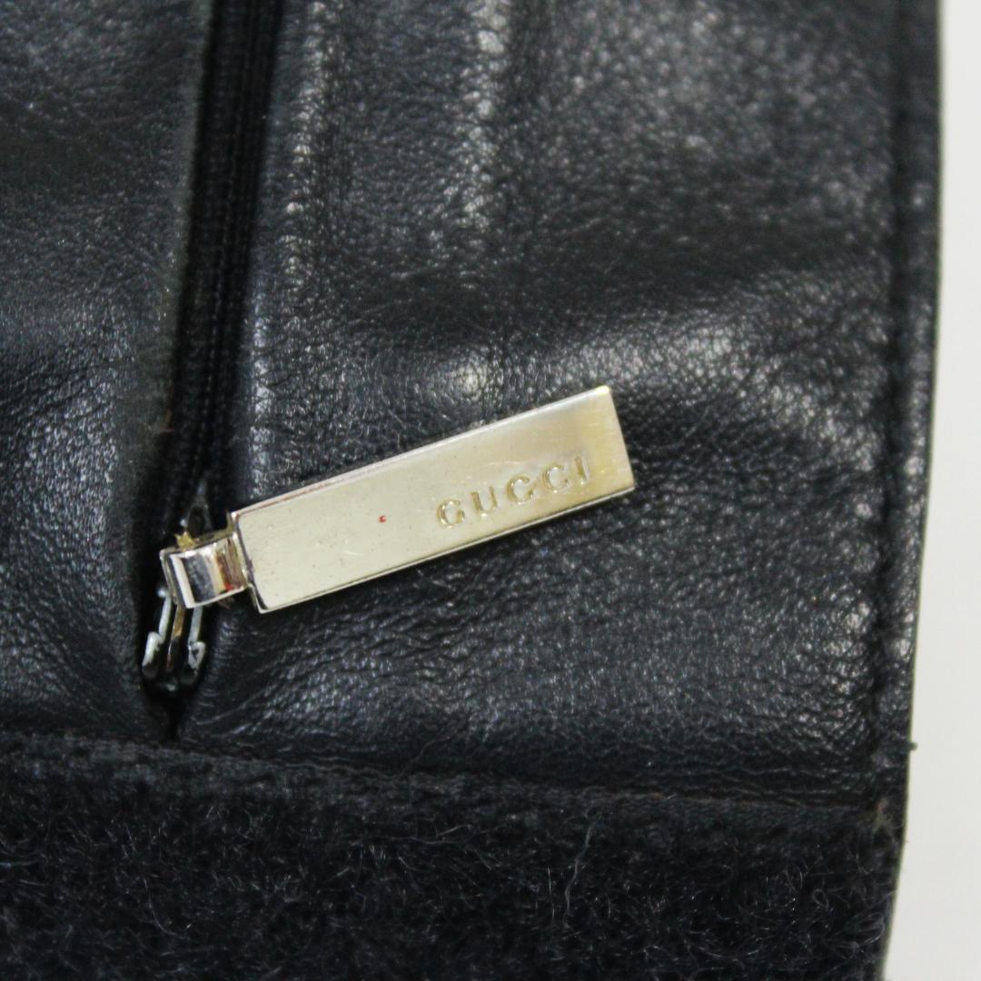 激レア 極美品 GUCCI グッチ リストバンド ケース レザー ブラック