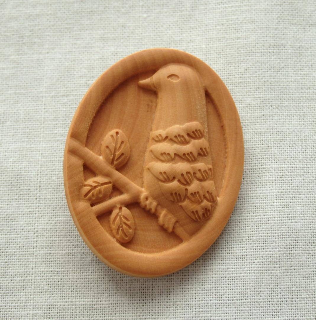 希少　サリースコットSally Scott 木製ブローチ 鳥デザイン