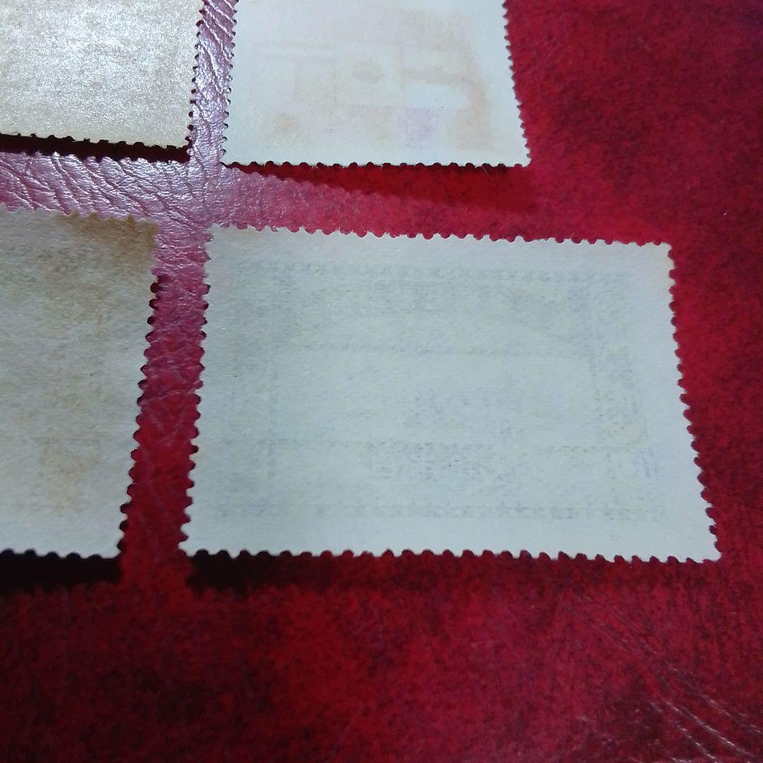 銭単位切手　大正10年　郵便創始50年記念　4種完　糊落ち　8500円