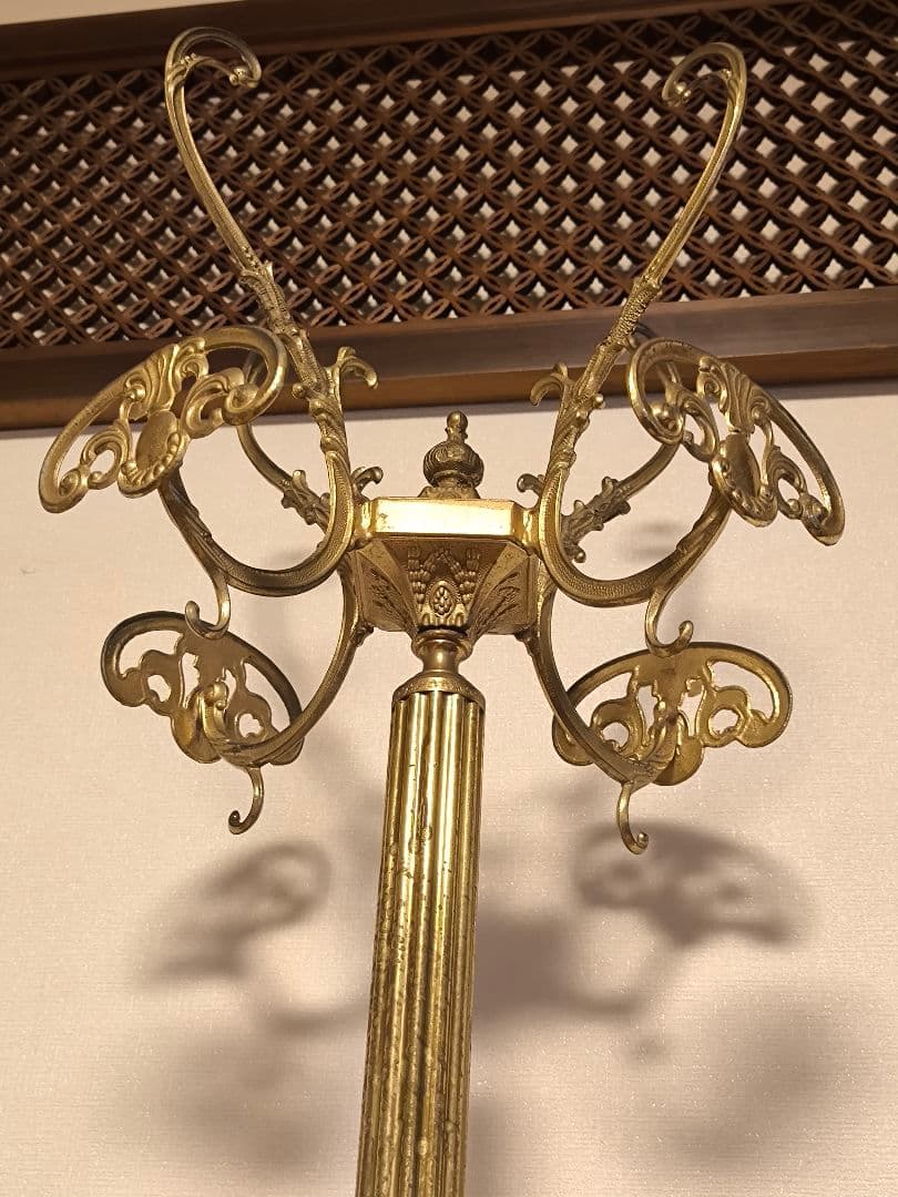 アンティーク　真鍮コートスタンド　ポールハンガー　クラシック　イタリア製