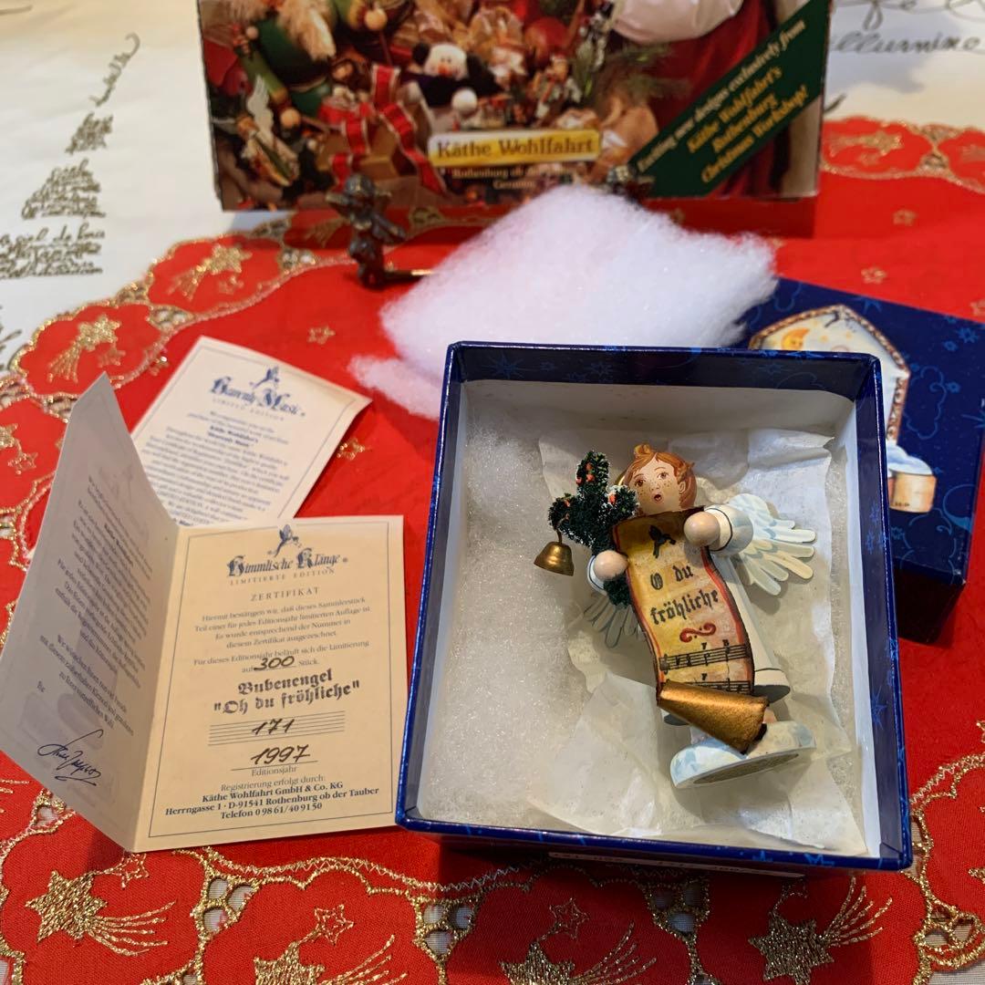 ドイツ製　木製人形　ケーテウォルファルト社の限定クリスマスベル持つ天使の男の子！