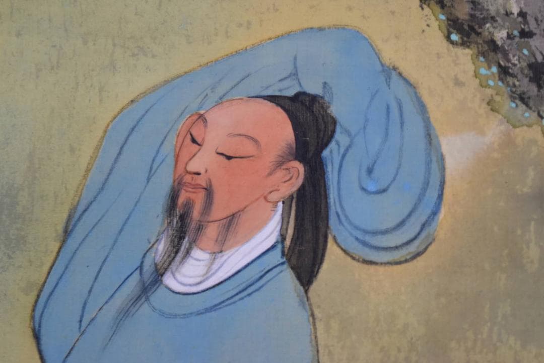 【真作】上田万秋/上田満秋/柳人物図/掛軸/名家伝来/AA-930