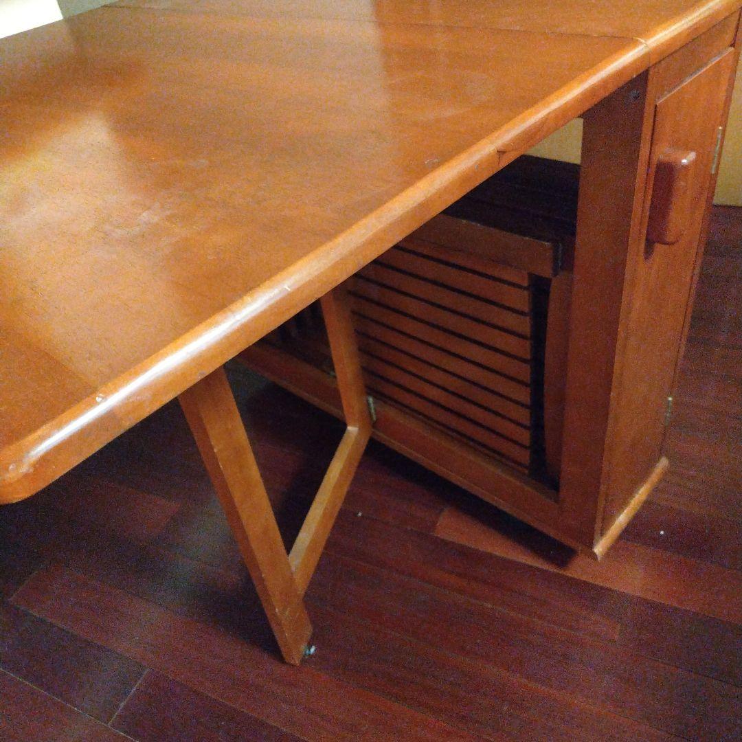 【ひよひよ】天然木 折りたたみ式 バタフライ ダイニングテーブル 送料無料