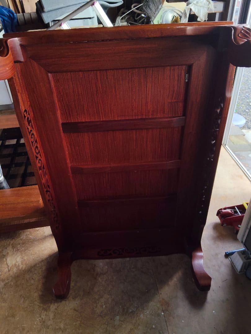 木製彫刻入り長方形座卓