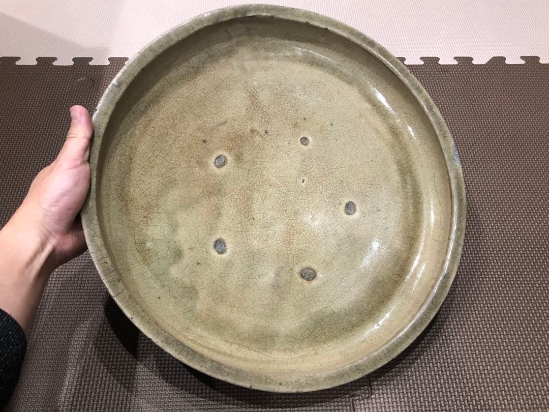 石皿。古瀬戸 。大皿。骨董品。古美術。希少品。舊家藏出。江戸時代