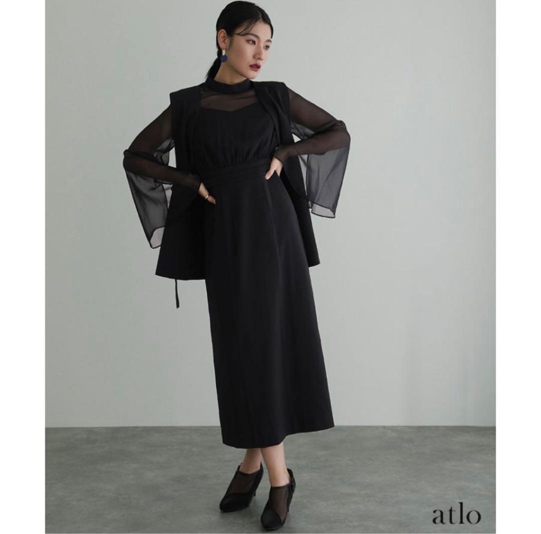 プールヴー　atloスリットスリーブジレ付きワンピース　Lサイズ