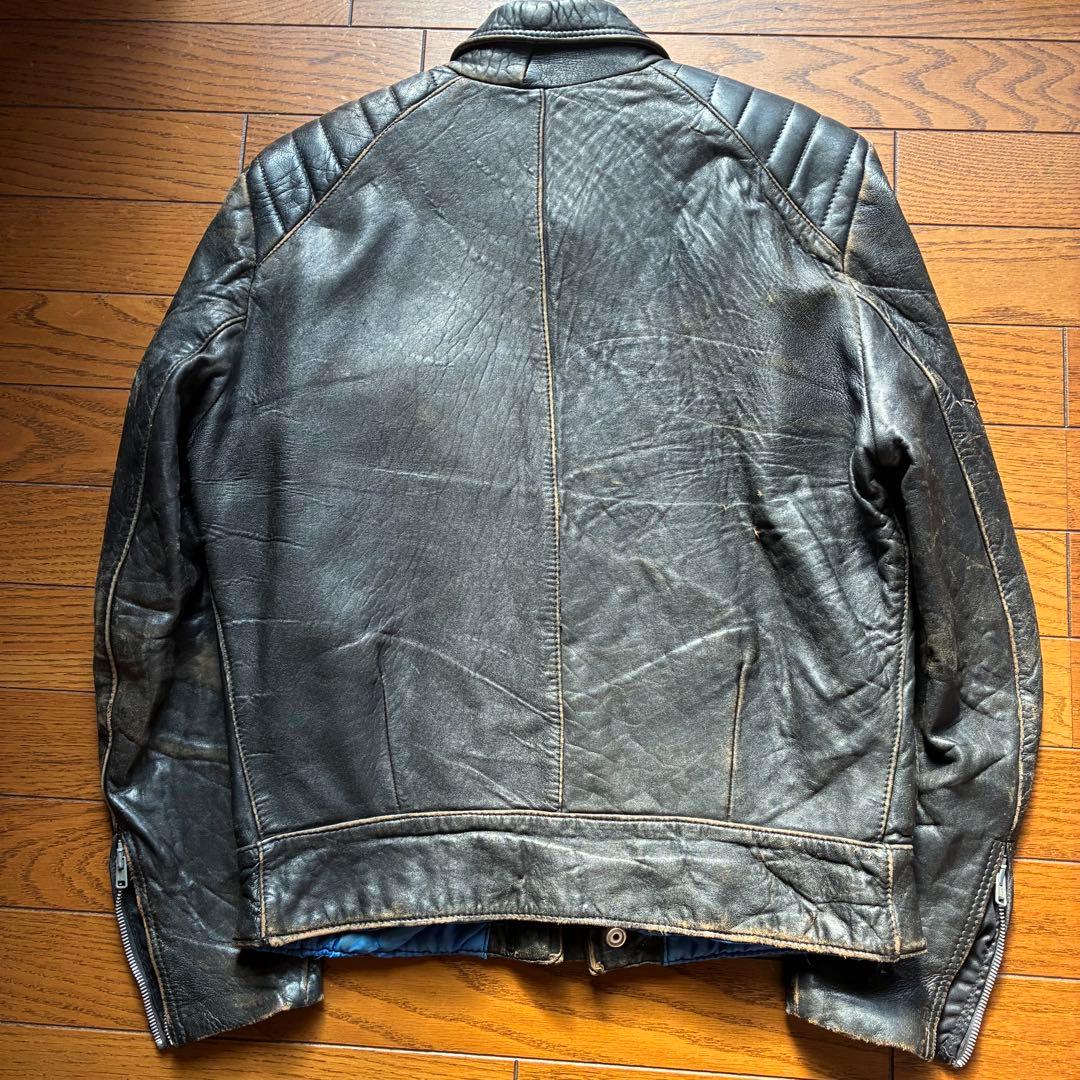 【雰囲気抜群】70s Kett Leathers ダブルライダース　茶芯