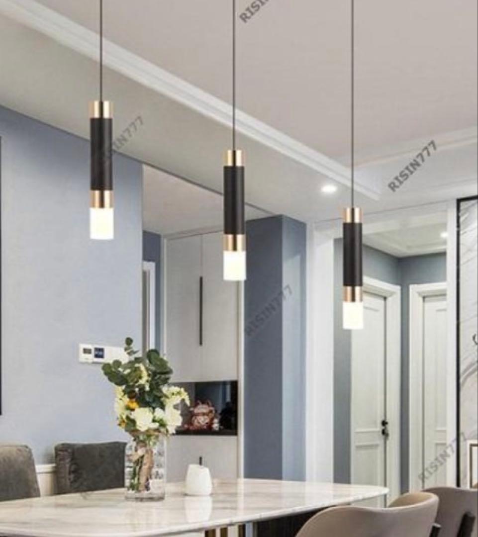 【新品未使用】ブラック・ゴールド ペンダントライト 3個セット