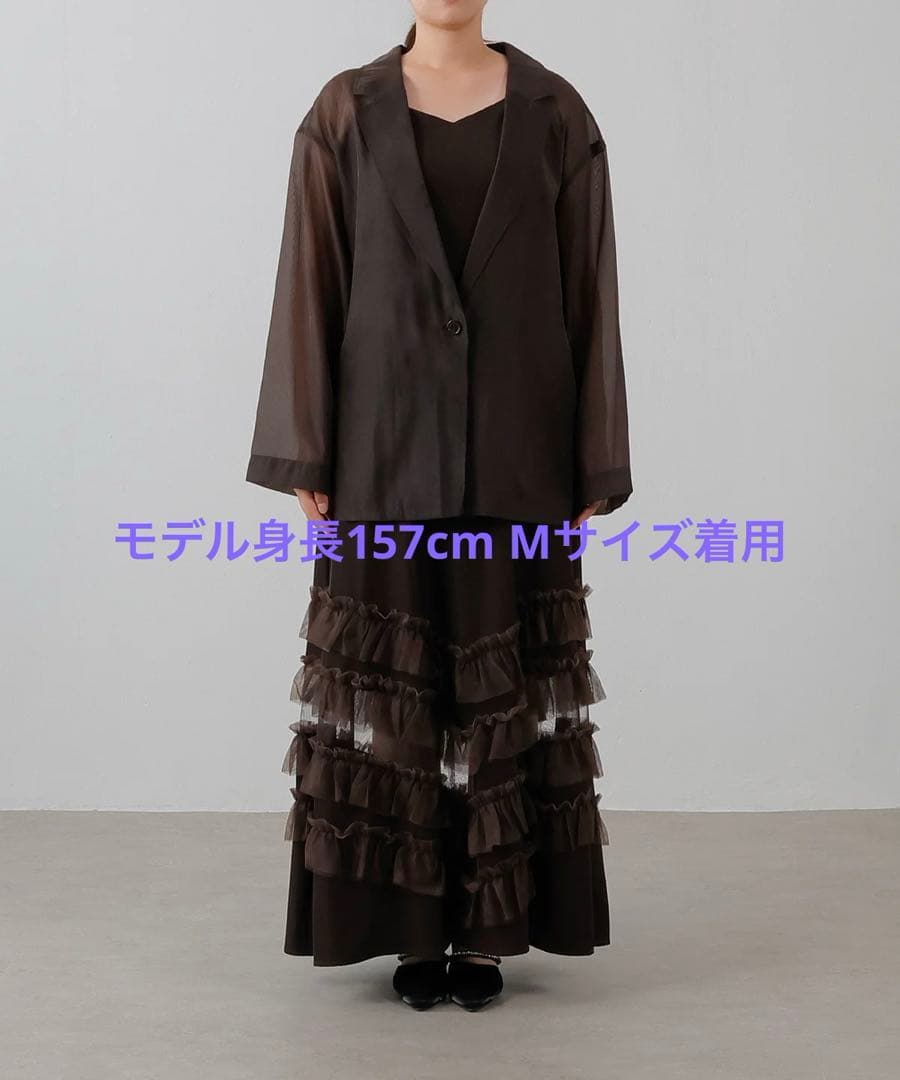 裾フリルキャミワンピース シアージャケット 2点セット ドレス