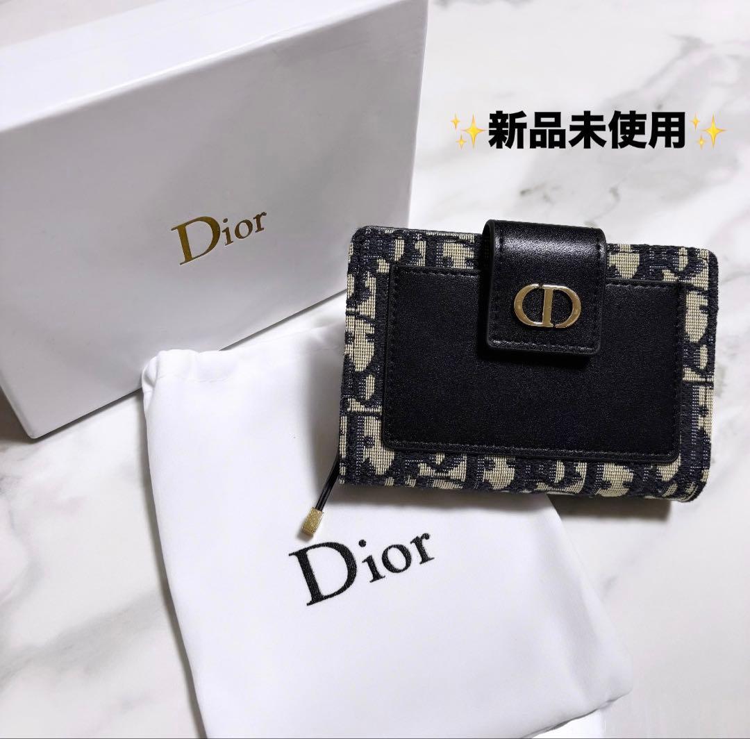 【✨新品未使用✨】Dior 二つ折り財布 ネイビー/ブラック 新品未使用