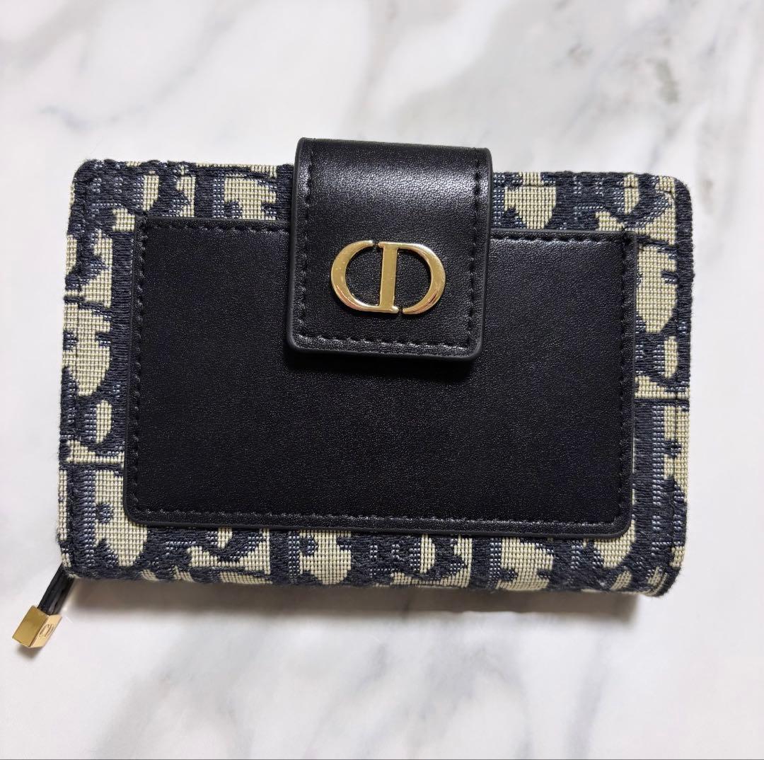 【✨新品未使用✨】Dior 二つ折り財布 ネイビー/ブラック 新品未使用