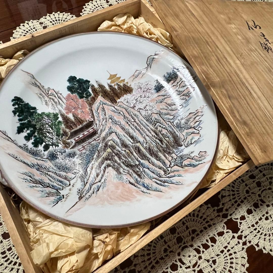 新品未使用 仙景 飾皿 大皿 共箱 直径37cm