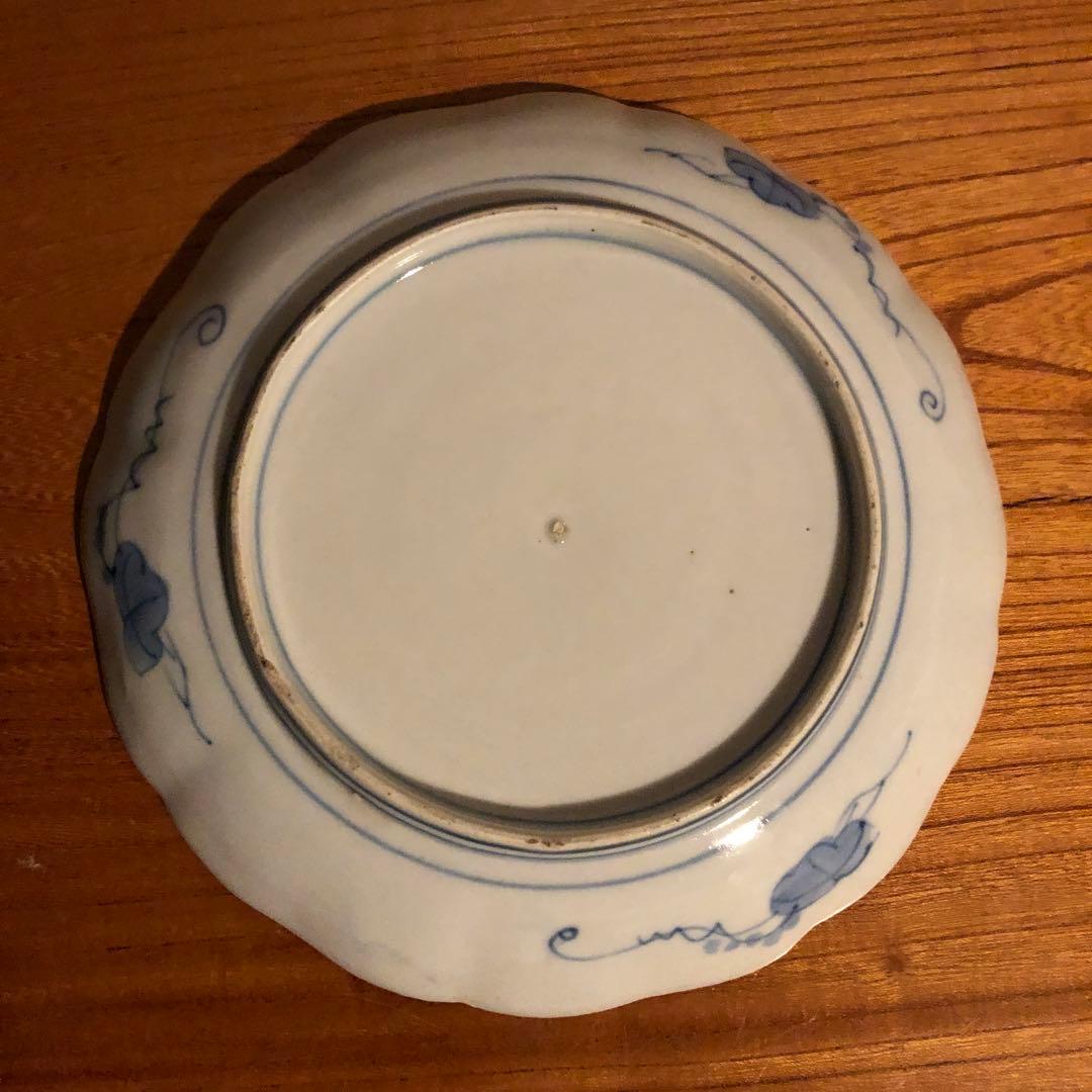 蔵にあった古伊万里染付南蛮船文中皿