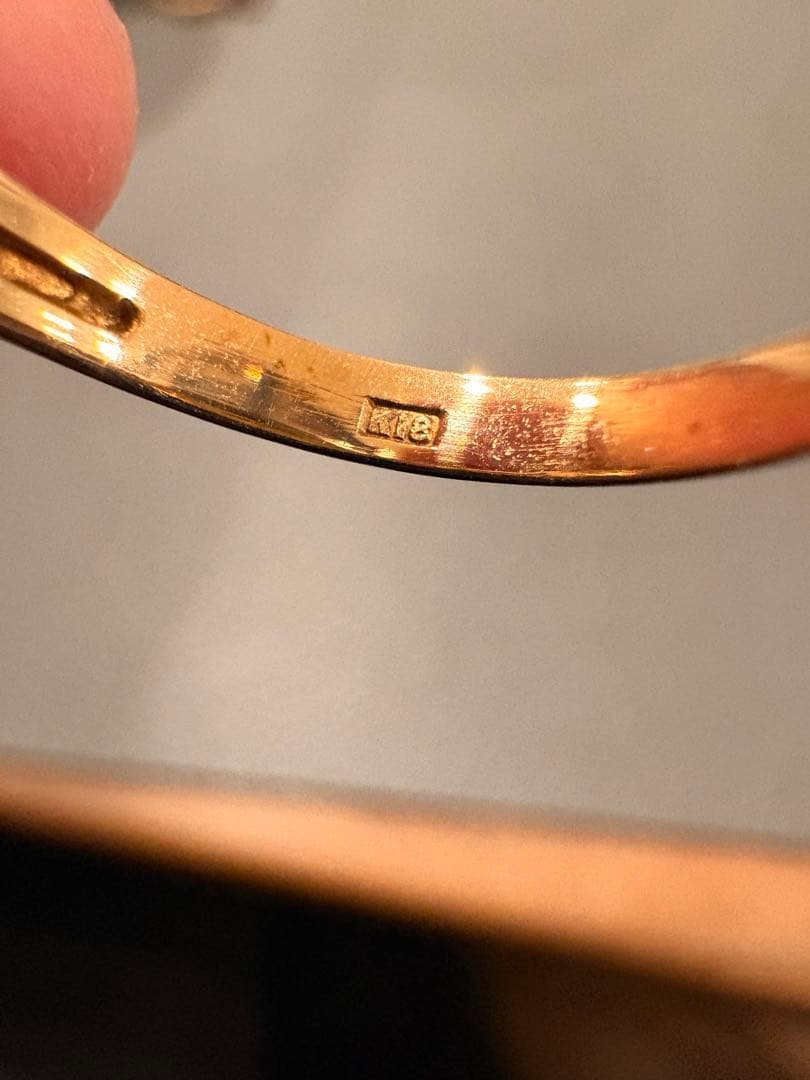 K18 ゴールド パール付きリング 35g