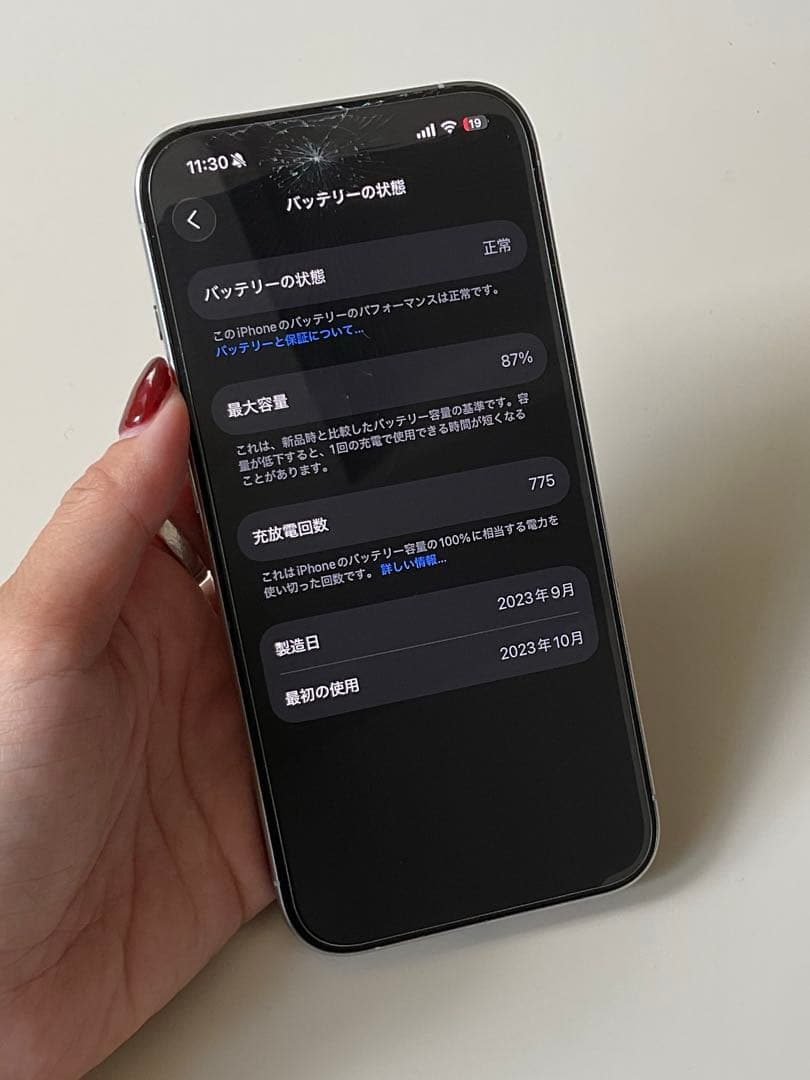 【ジャンク品】iPhone15pro 画面割れ　動作正常