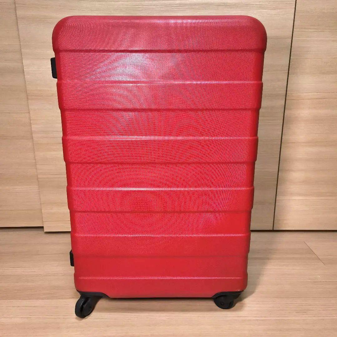 無印良品 スーツケース 赤 MUJI TSAロック 4輪 廃盤 軽量鍵付　75L