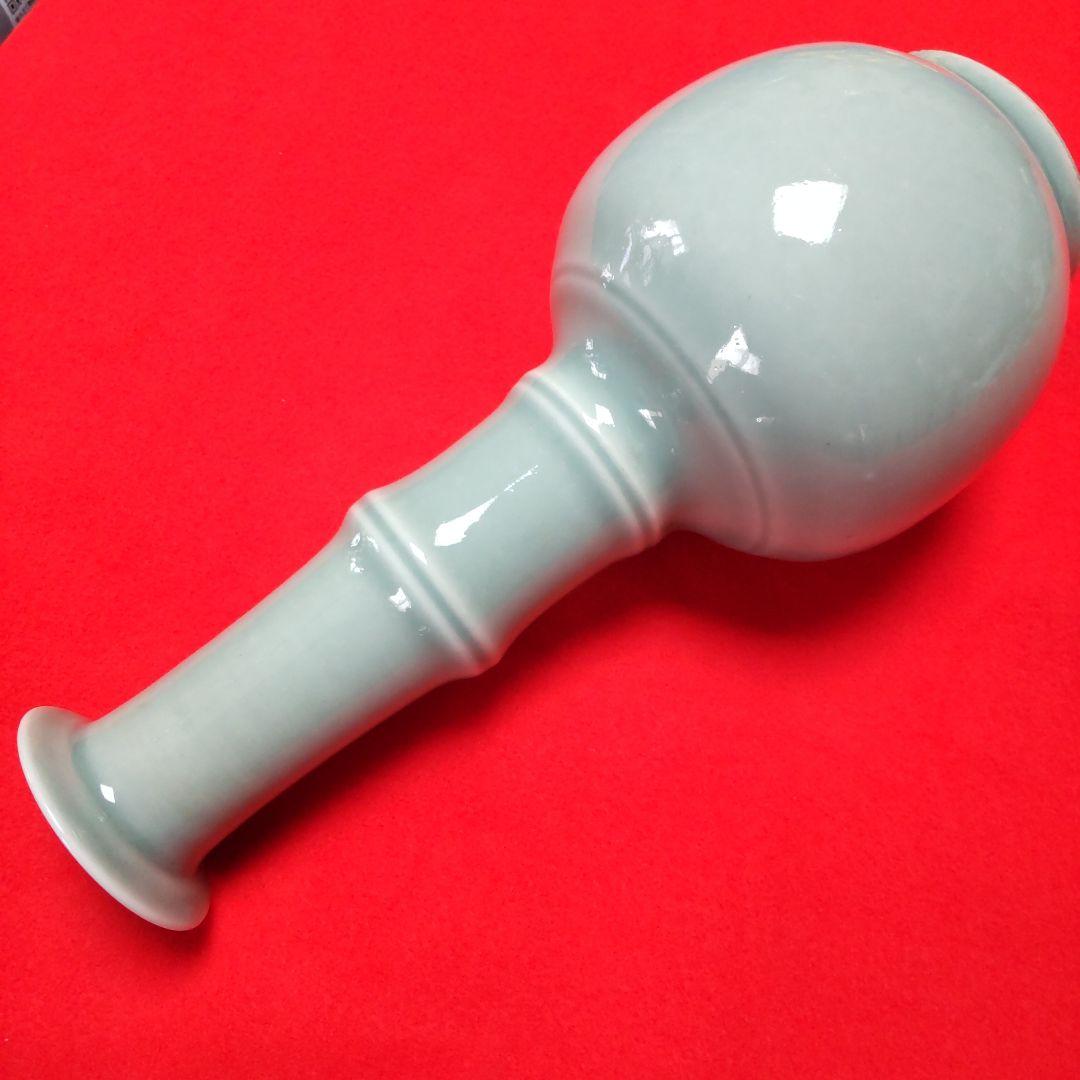 江戸時代京都焼青磁竹首花瓶