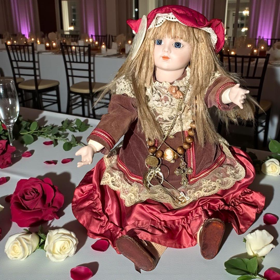 焼きみかん ビスクドール ブリュ ジュン ローズレッドドレス レッドボネ