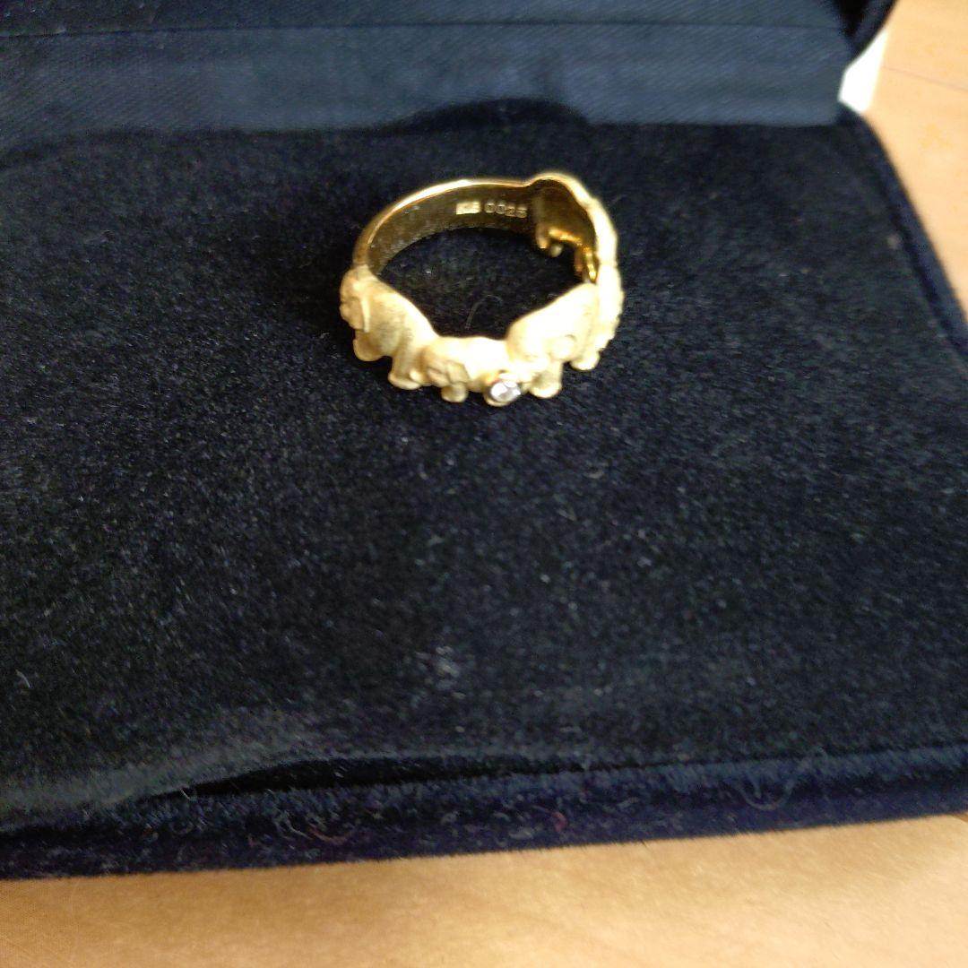 k18 ゴールド 象デザイン リング ダイヤ付き ジュエリー作家