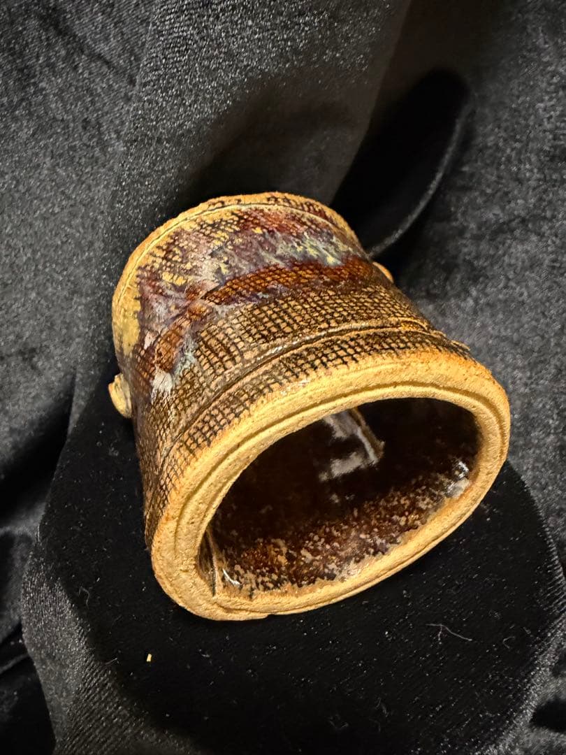 骨董品 陶器アンティーク年代不明直径5cm×高さ5cm整理品現状品のみ