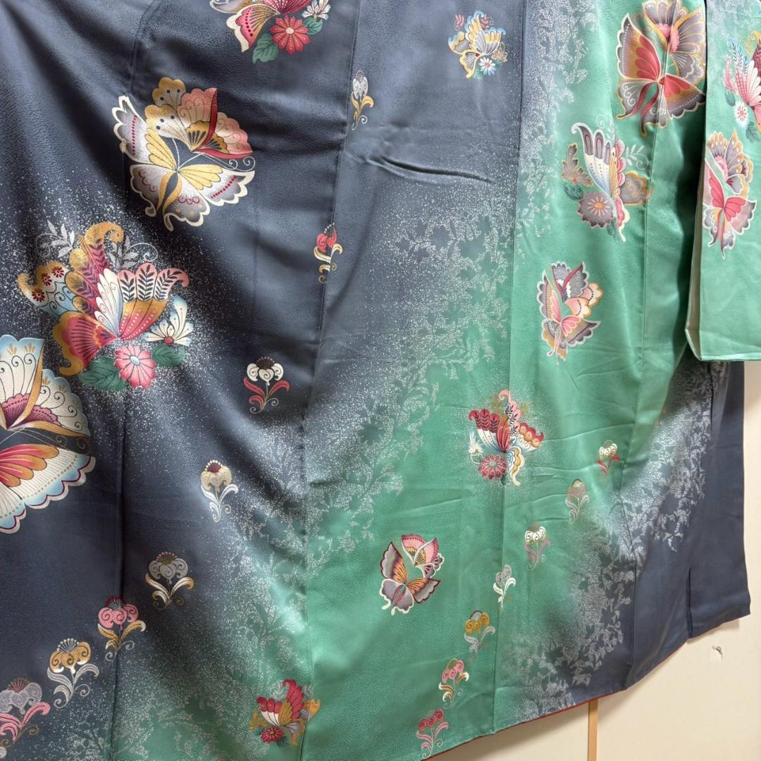 KN3884 振袖 身丈166.5cm 正絹 着物 成人式 トールサイズ