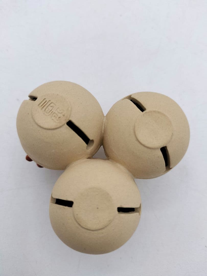 c421【新品・未使用】蓋置 焼締三鈴 今岡三四郎 木箱 茶道具