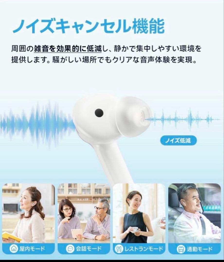 新品未使用　集音器　Bluetooth ホワイト　ワイヤレスイヤホン