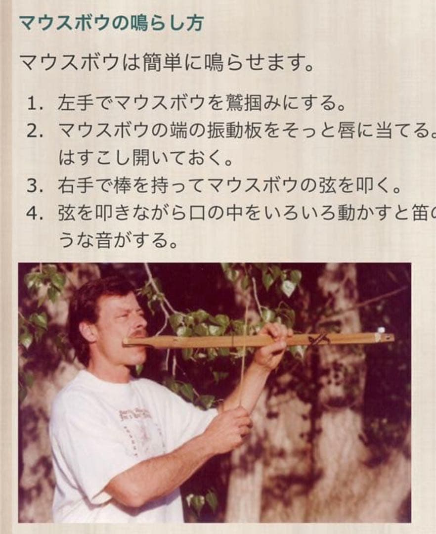 マウスボウ（口弓）口琴の仲間 倍音楽器