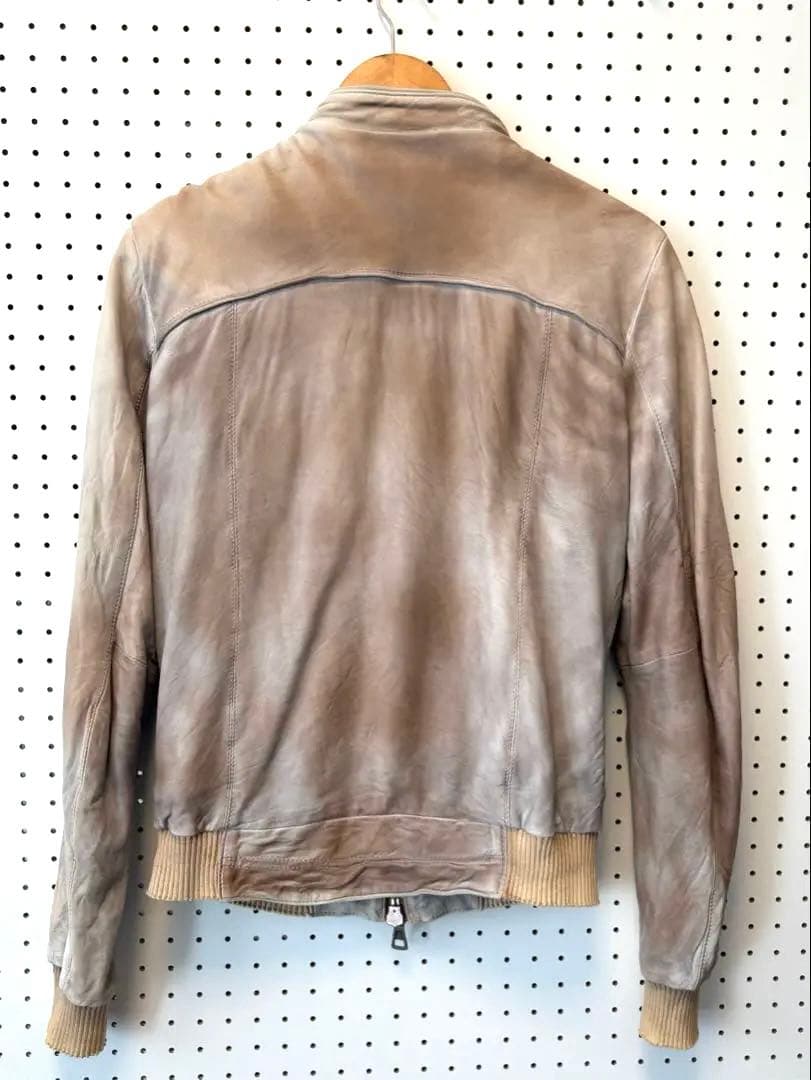 ロンハーマンMEATPACKING D シングルライダースジャケット ベージュM