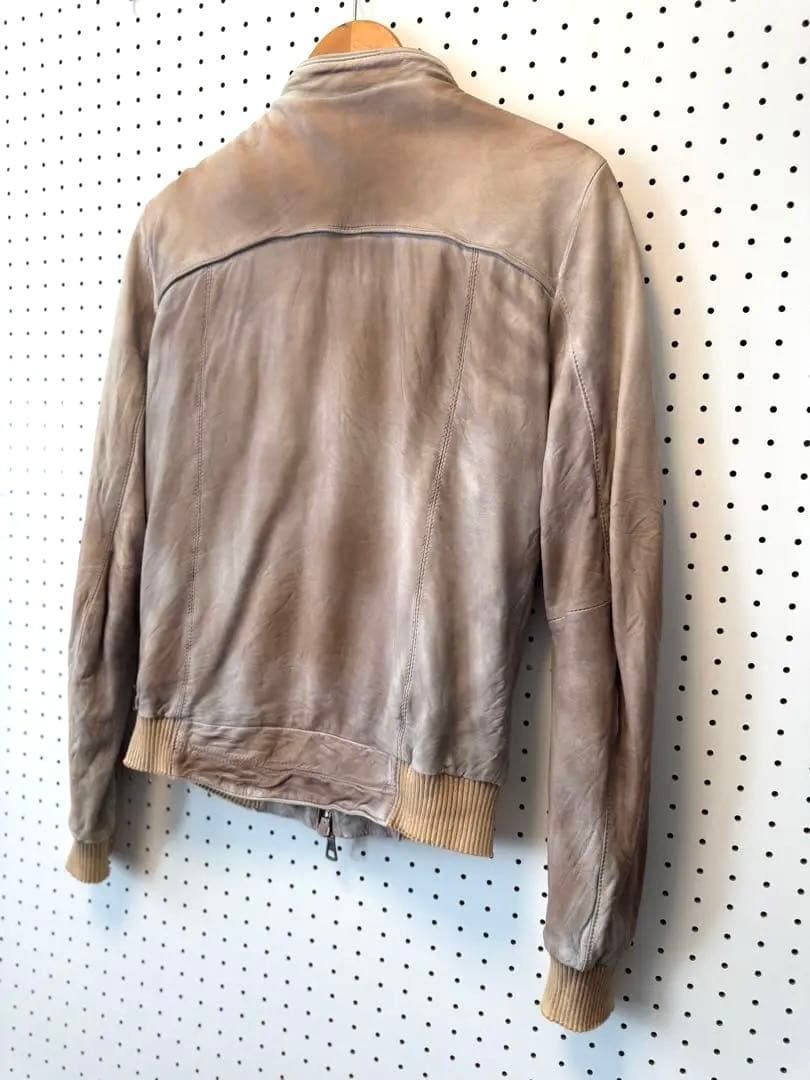 ロンハーマンMEATPACKING D シングルライダースジャケット ベージュM