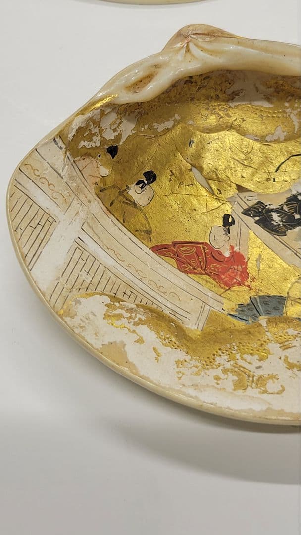 大きめ 江戸時代 貝合わせ 貝合せ 雛人形 蒔絵 ⑧金箔 源氏物語 郷土玩具