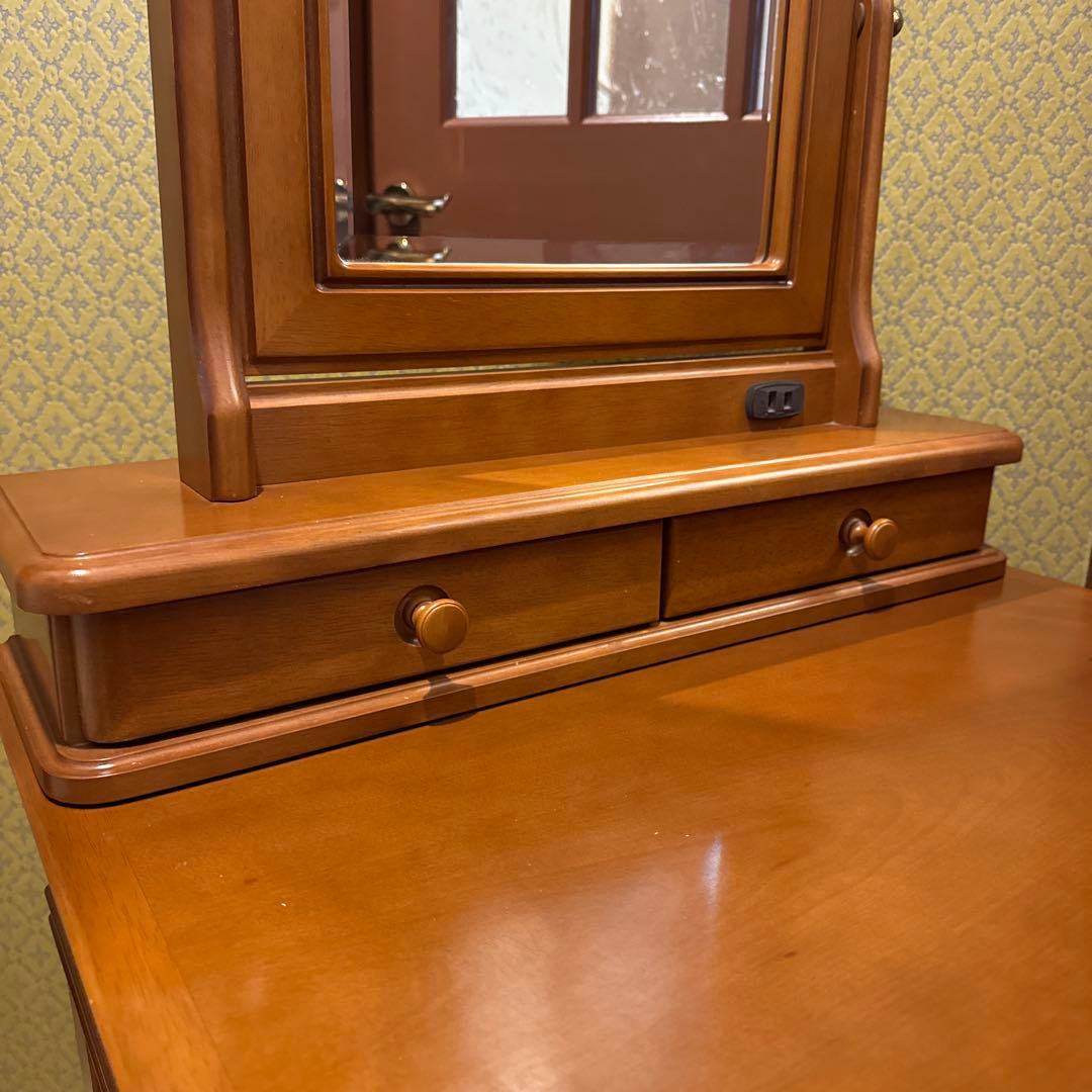 maruni マルニ木工 ドレッサー 鏡台 サイドテーブル 収納引き出し付