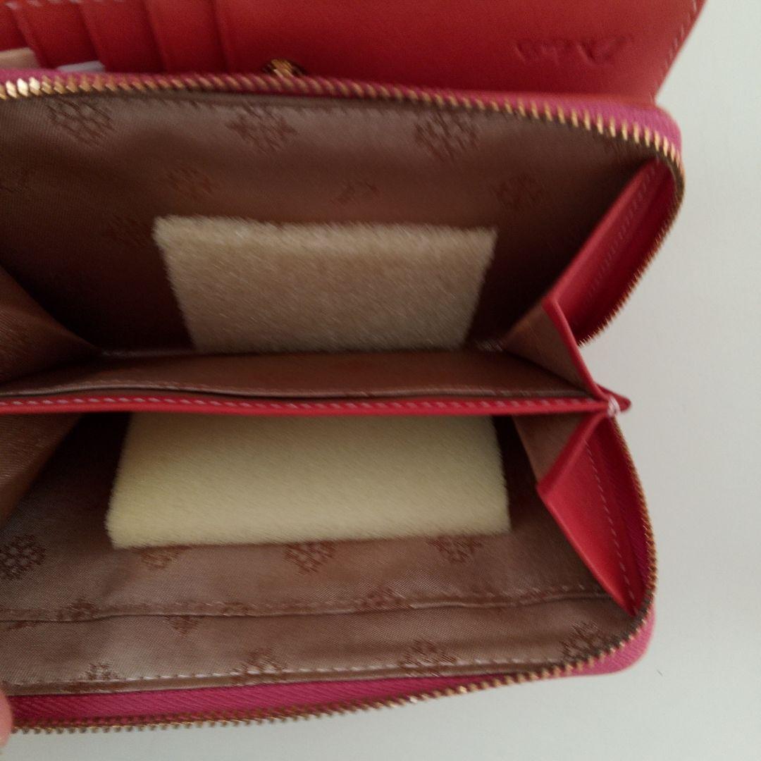 【美品】Dakota 財布 オレンジピンク二つ折り ミニウォレット レザー