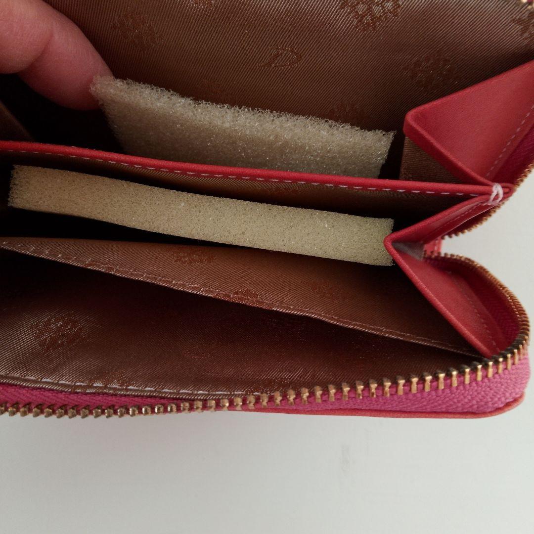 【美品】Dakota 財布 オレンジピンク二つ折り ミニウォレット レザー