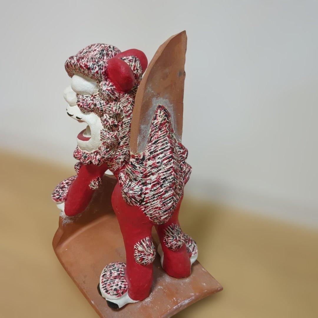 沖縄シーサー　特大高さ43センチ 　　　　　　　重量7.5キロ 　漆喰