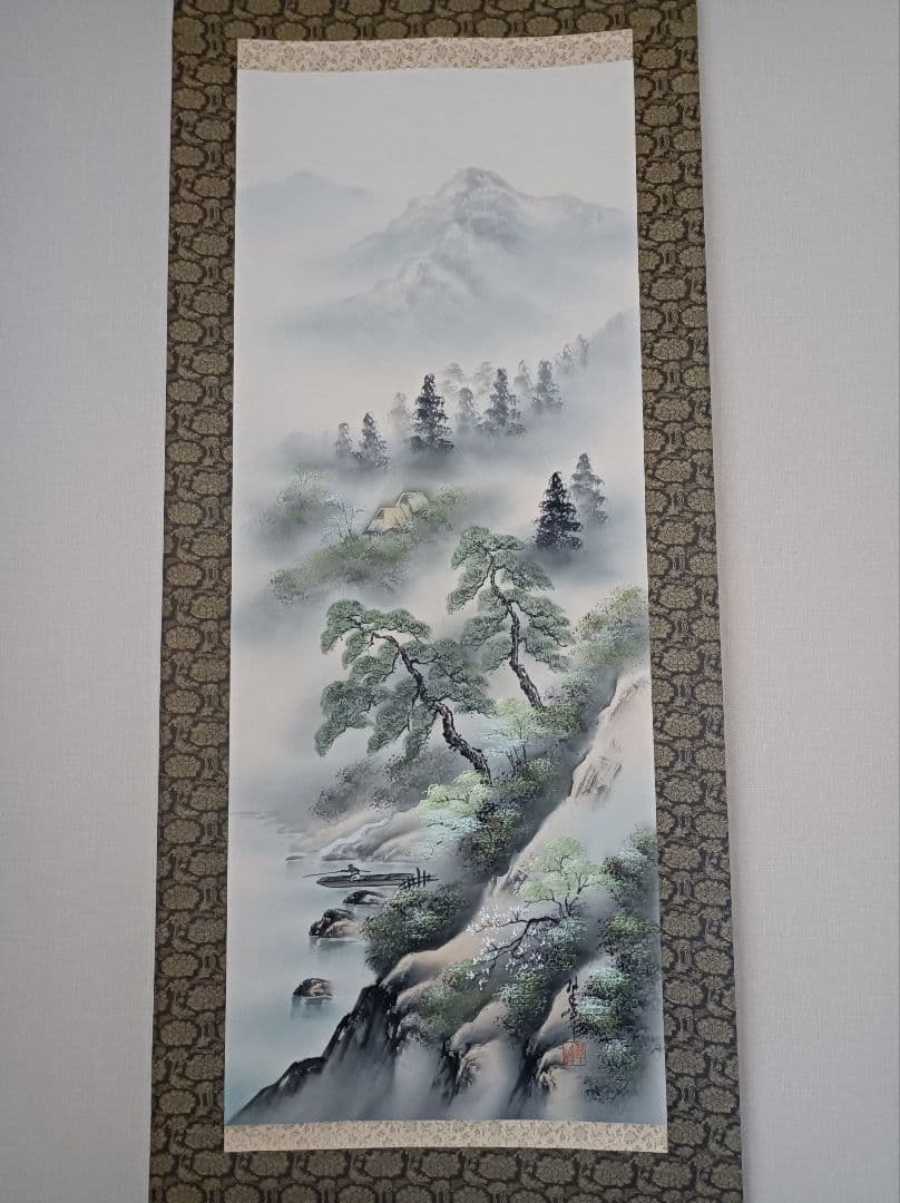 美品 軸 開運 おもてなし 絵 龍神 金運 花 山水 中国 風水 美術 インテリ