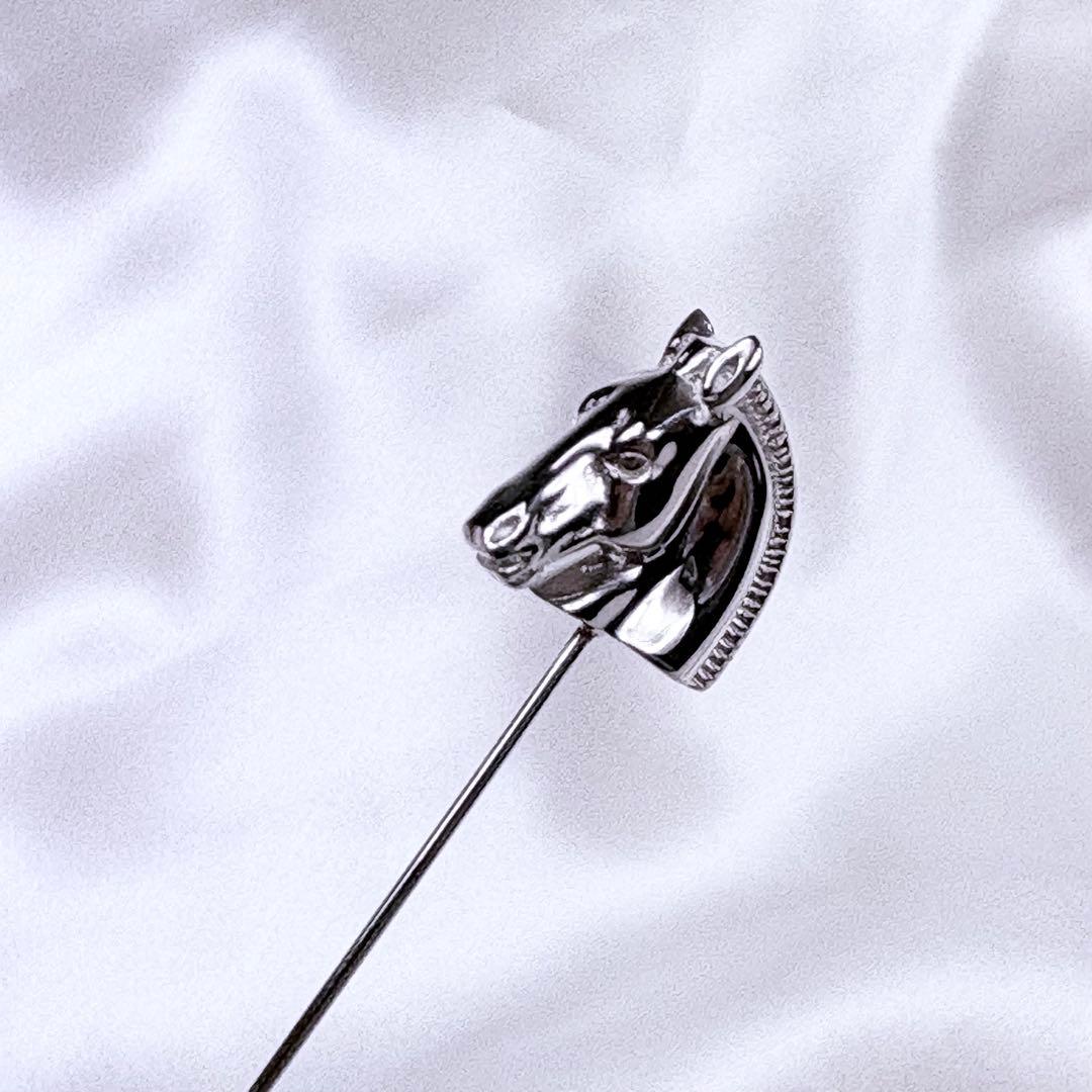 極美品✨️エルメス ホースヘッド ピンブローチ シルバー