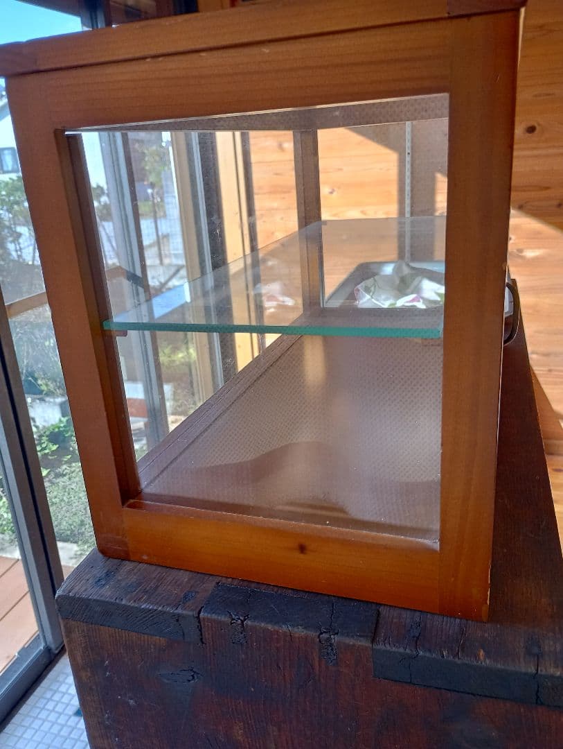 木製ガラスディスプレイケース 2段