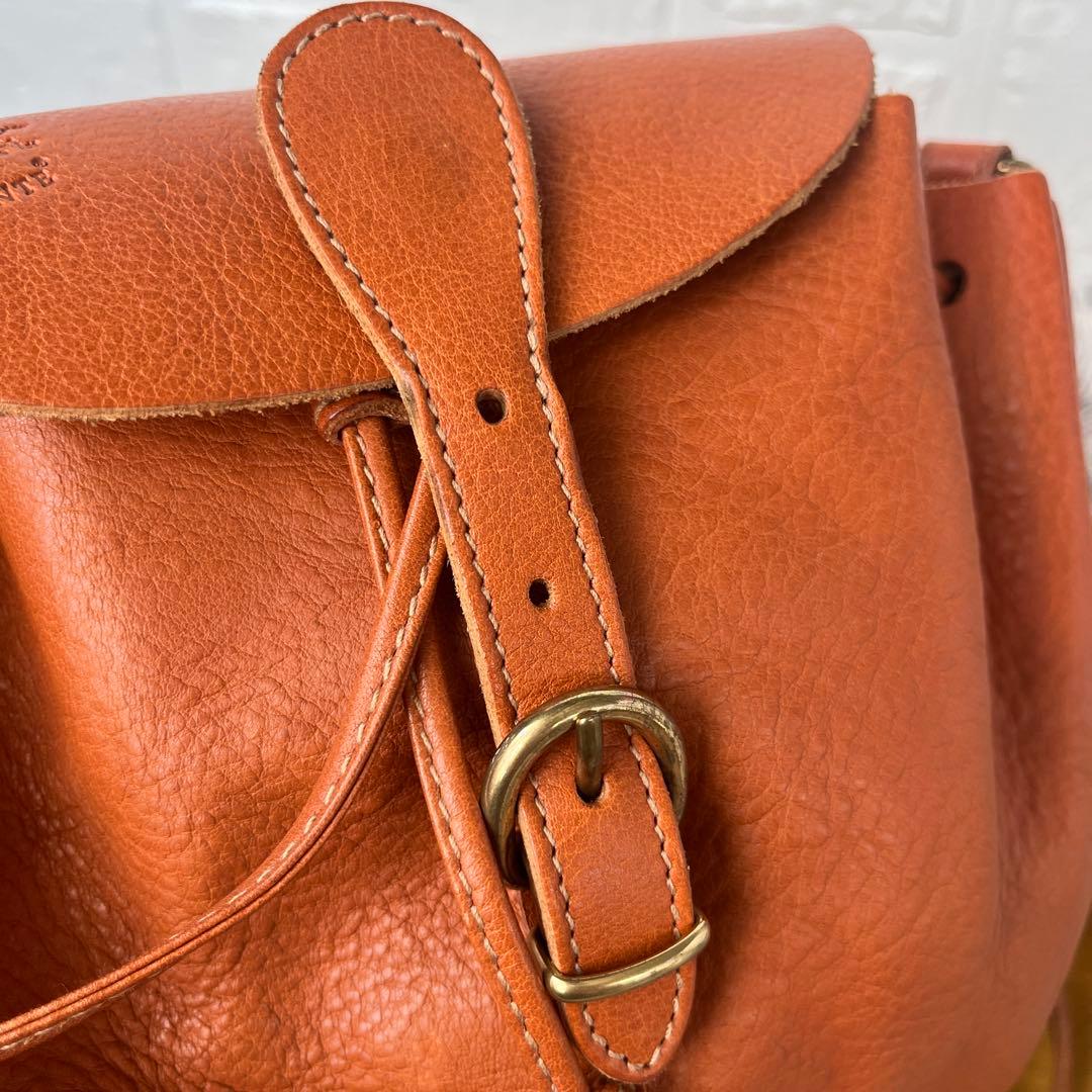 美品✨イルビゾンテ　巾着ショルダーバッグ　ブラウン　本革　レディース