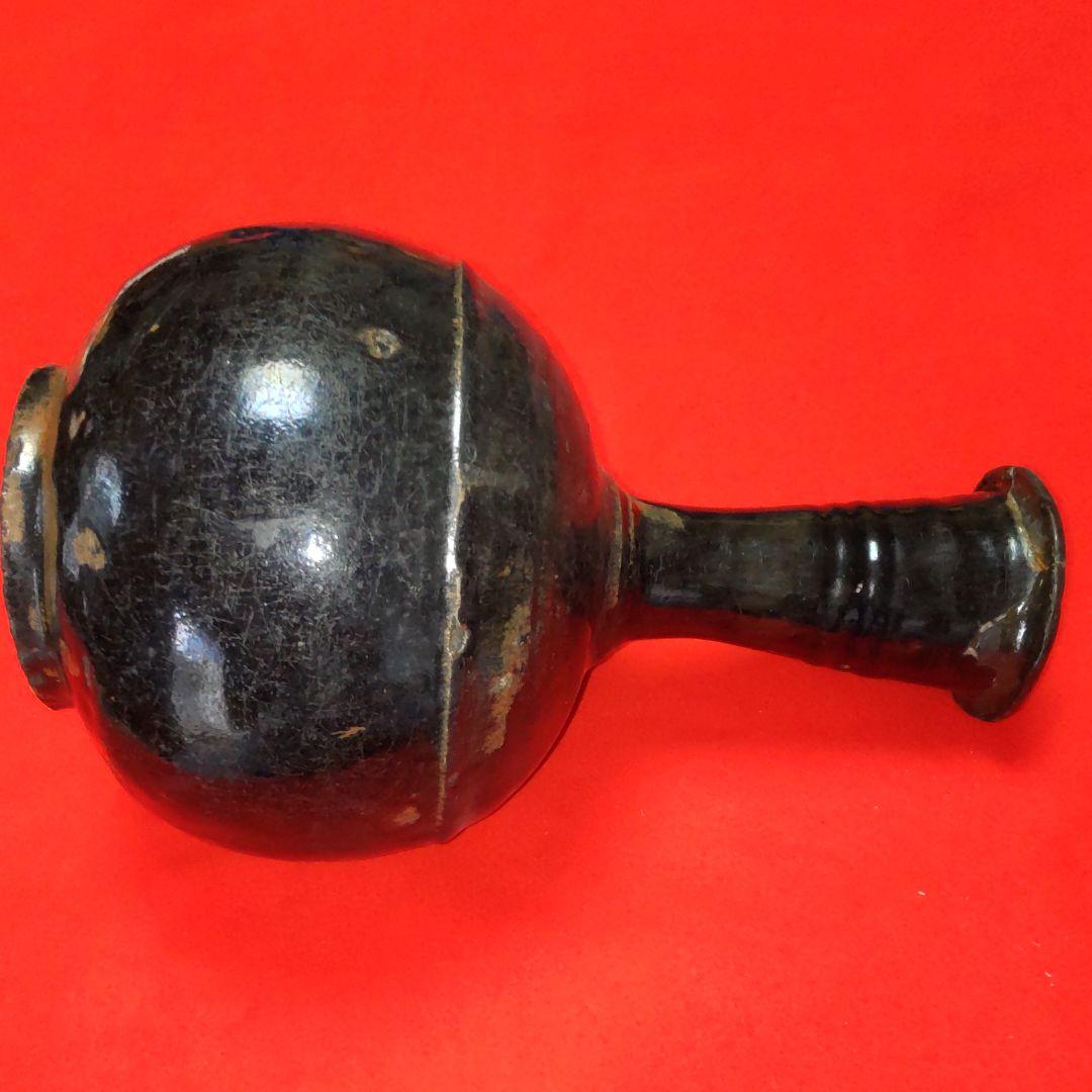 李朝初期黒釉徳利