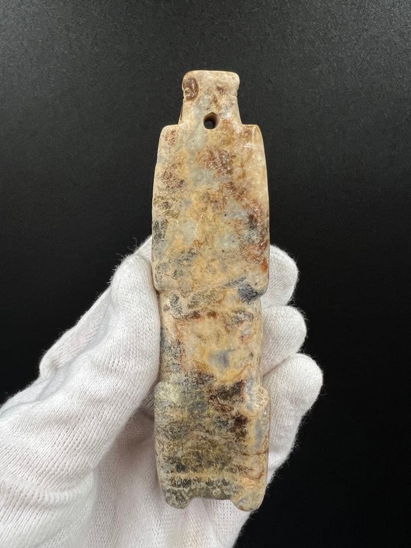 中国時代石握猪 古玉猪握 共箱 骨董 玉製品 中国古美術 重133g