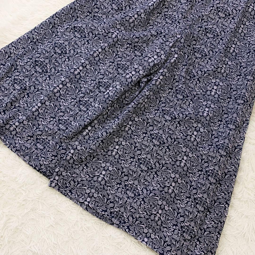 【大きいサイズ】 レリアン タック ガウチョ パンツ ワイド 13 花 フラワー